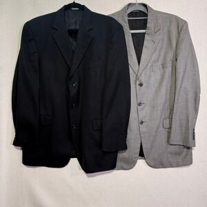Stafford Men's Set of 2 Blazers Black Grey Wool Blend Blazer Business Size 42R